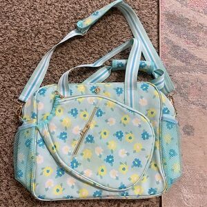 Simply Southern Aqua Blue Floral Pickleball Bag